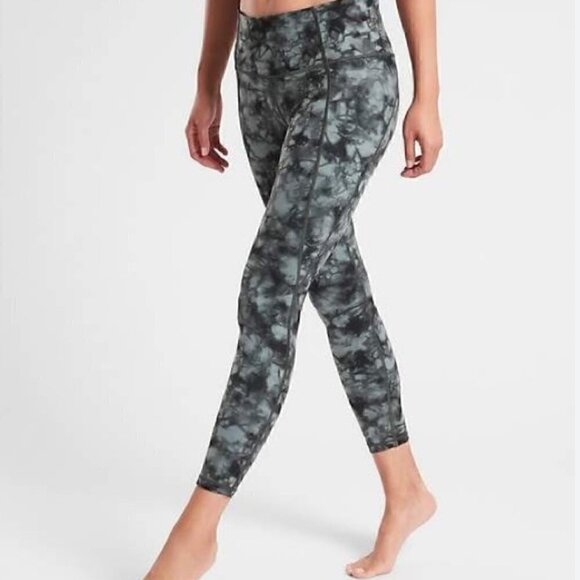 Athleta Gray Tie-Dye Salutation Powervita™ 7/8 Leggings - Picture 1 of 9